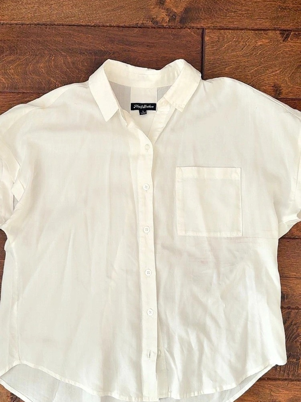 Free People White Button Front Shirt Size XS Like New